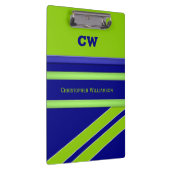 Blauw en groen voeg naam initialen kantoor toe klembord (Rechts)