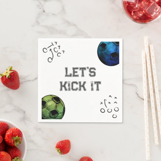 Blauw en Groen Voetbal Party Servetten (Insitu)