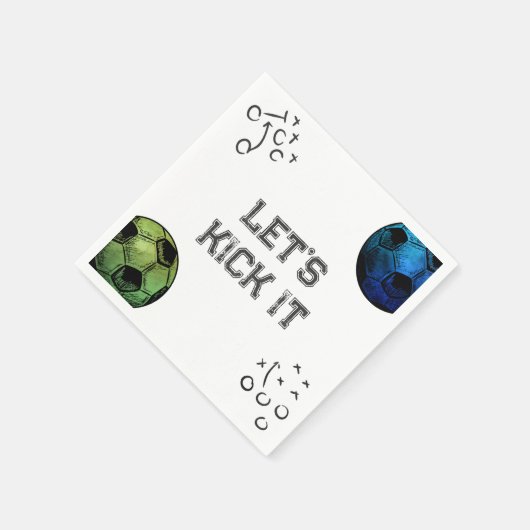 Blauw en Groen Voetbal Party Servetten (Hoek)