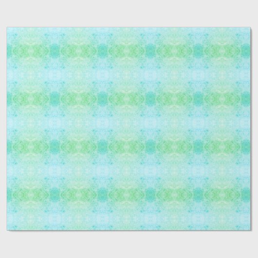 Blauw en groen vorst design cadeaupapier (Vlak)