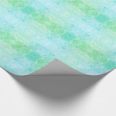 Blauw en groen vorst design cadeaupapier (Hoek)