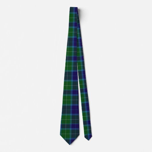 Blauw- en groen Wallace Tartan Stropdas (Voorkant)