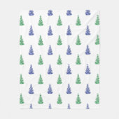 Blauw en groen Waterverf - boompatroon Fleece Deken (Voorkant)