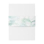 Blauw en Groen Waterverf Bruiloft Initialen Uitnodigingen Wikkel (Achterkant Voorbeeld)