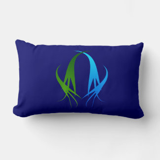 Blauw en groen wervelingen kussen
