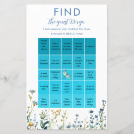 Blauw en groen wildflower Bingo spel