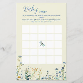 Blauw en groen wildflower Bingo spel
