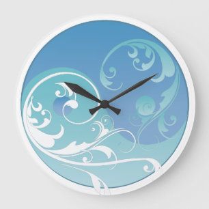 Blauw en groen Yin & Yang Grote Klok