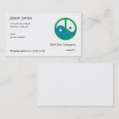 Blauw en groen Yin Yang Visitekaartje (Voorkant / Achterkant)