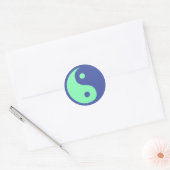 Blauw en Groen Ying Yang Symbool Stickers (Envelop)