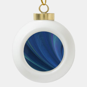 Blauw en groen zacht zand golven keramische bal ornament
