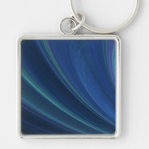 Blauw en groen zacht zand golven sleutelhanger