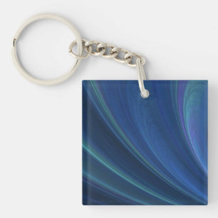 Blauw en groen zachte zandgolven sleutelhanger