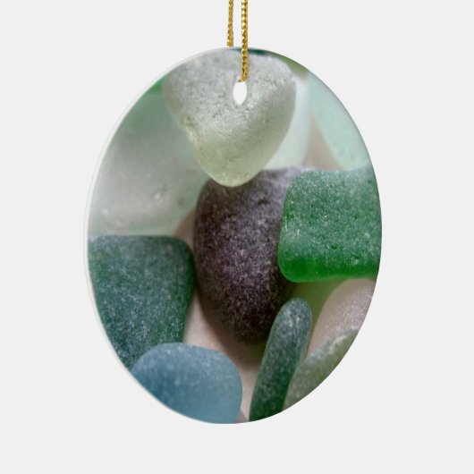 Blauw en groen Zee Glass Ornament (Rechts)