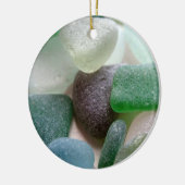 Blauw en groen Zee Glass Ornament (Links)