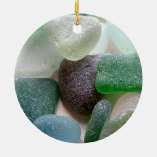 Blauw en groen Zee Glass Ornament (Achterkant)