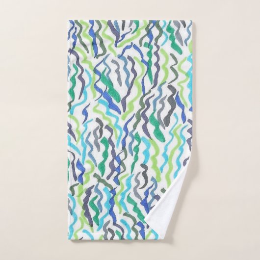 Blauw en groen zeewier bad handdoek (Handdoek)