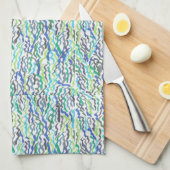 Blauw en groen zeewier theedoek (Quarter Fold)