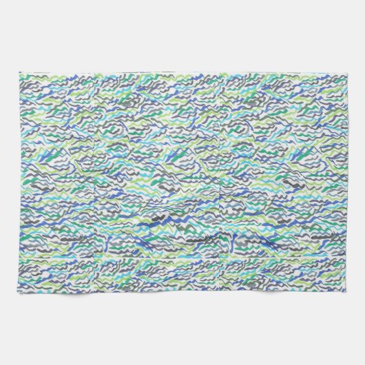 Blauw en groen zeewier theedoek (Horizontaal)