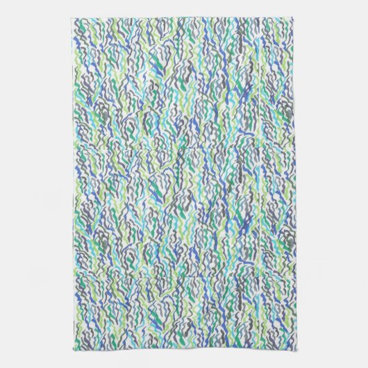 Blauw en groen zeewier theedoek (Verticaal)