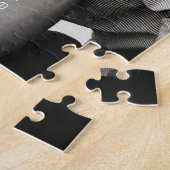 Blauw en groen Zig Zag Pattern Legpuzzel (Zijkant)