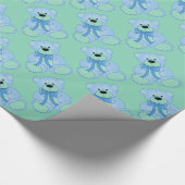 Blauw- en groenbewerkingspatroon cadeaupapier (Hoek)