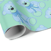 Blauw- en groenbewerkingspatroon cadeaupapier (Rol Hoek)