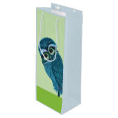 Blauw- en Groene boomkor Wijn Cadeautas (Voorkant Gekanteld)