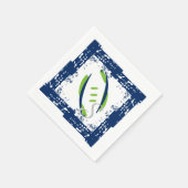 Blauw- en groene cocktail Napkins-Initiaal Servet (Hoek)