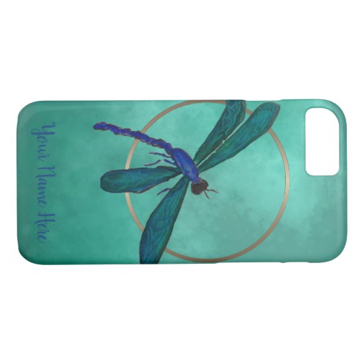 Blauw en groene libel Case-Mate iPhone case (Achterkant (Horizontaal))