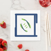 Blauw en groene Luuncheon Napkins Servetten (Insitu)