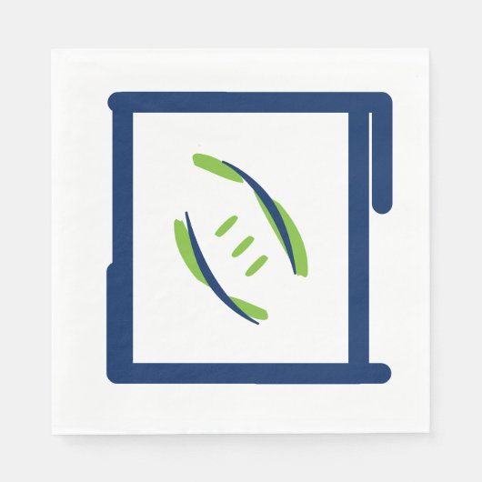 Blauw en groene Luuncheon Napkins Servetten (Voorkant)