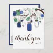 BLAUW EN GROENE MASON JARS DIE DANKZIJ JULLIE BRIE BRIEFKAART (Voorkant / Achterkant)