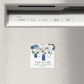 Blauw en Groene Mason Jars sparen de Datum Magnet (Insitu (Vaatwasser))