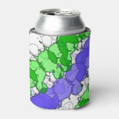 Blauw en Groene Splatter Verdrukte Koelbox Blikjeskoeler (Blikje Voorkant)