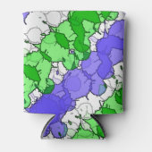 Blauw en Groene Splatter Verdrukte Koelbox Blikjeskoeler (Voorkant)