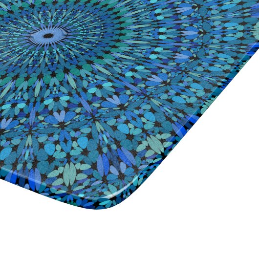 Blauw en groene Stone Garden Mandala Snijplank (Hoek)