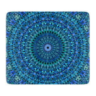 Blauw en groene Stone Garden Mandala Snijplank