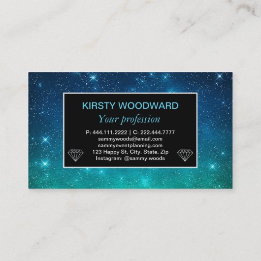 Blauw en groene verloopschemering visitekaartje (Achterkant)