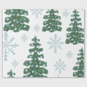 BLAUW EN GROENE VINTAGE CADEAUPAPIER (Vlak)