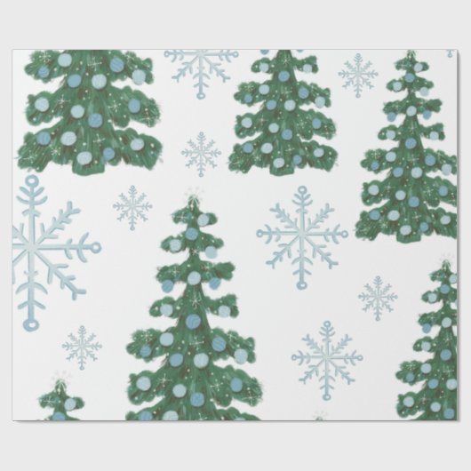 BLAUW EN GROENE VINTAGE CADEAUPAPIER (Vlak)