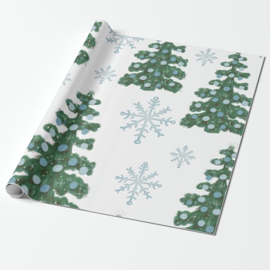 BLAUW EN GROENE VINTAGE CADEAUPAPIER (Uitgerold)