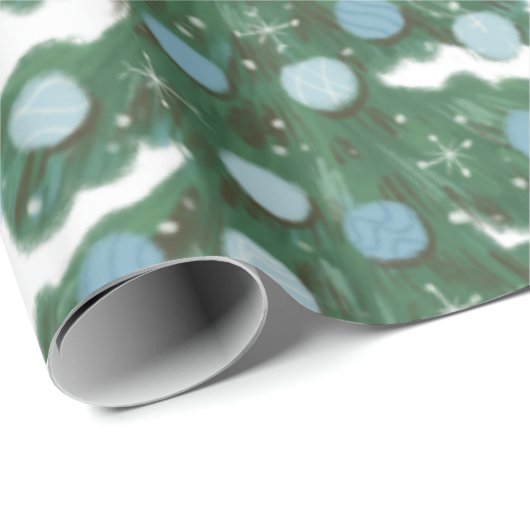 BLAUW EN GROENE VINTAGE CADEAUPAPIER (Rol Hoek)