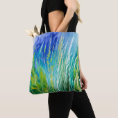 BLAUW EN GROENE WATERVERF MET ALGAE TOTE BAG (Dichtbij)