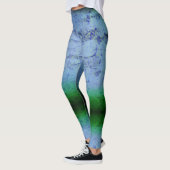 Blauw en Groenen Abstract Leggings (Links)