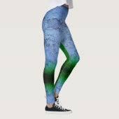 Blauw en Groenen Abstract Leggings (Rechts)