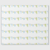 Blauw- en groenkleding voor het oppakken van papie cadeaupapier (Vlak)