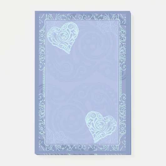 blauw en hart post-it® notes (Voorkant)