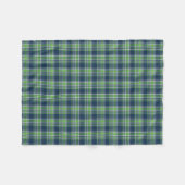 Blauw en helder groen patroonpatroon fleece deken (Voorkant (Horizontaal))