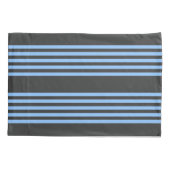 Blauw en houtskool met vijf strippen kussensloop (Achterkant)